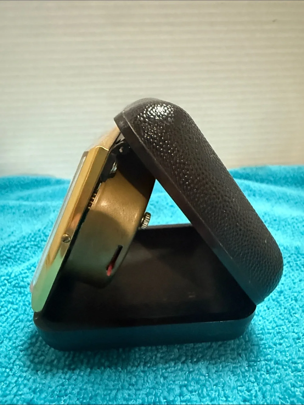Gold and Black Folding Travel Alarm Clock